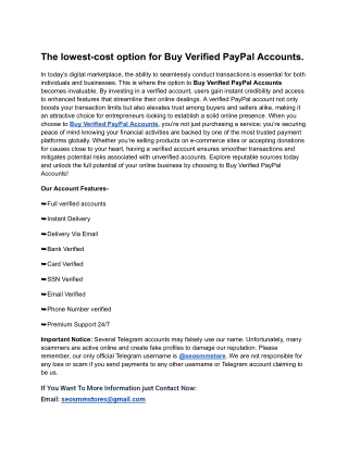 World best Website and fastest delivery To  Buy Verified PayPal Accounts
