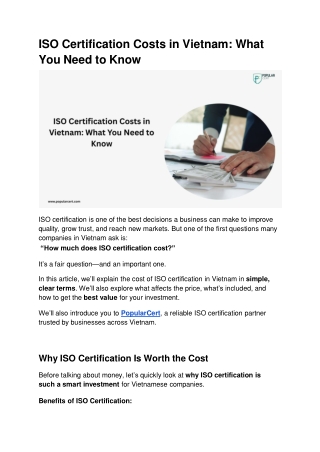 iso certification costs in vietnam what you need
