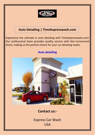 auto detailing timeitxpresswash com