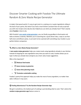 discover smarter cooking with foodsie
