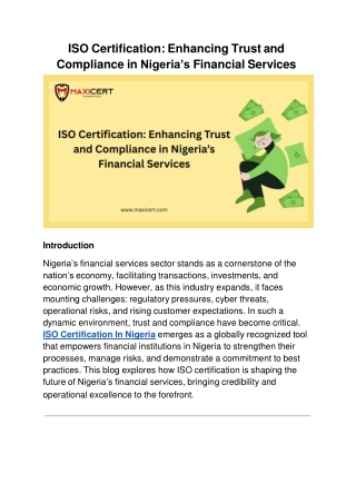 ISO Certification_ Enhancing Trust and Compliance in Nigeria’s Financial Services