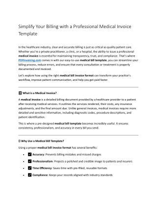 simplify your billing with a professional medical