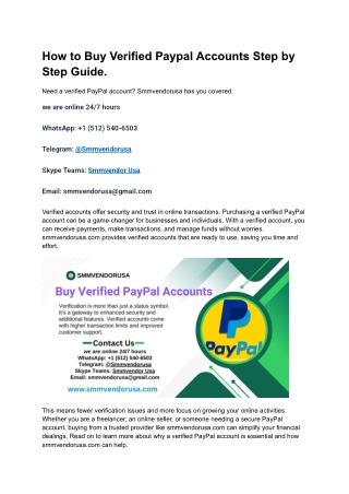 Need a verified PayPal account