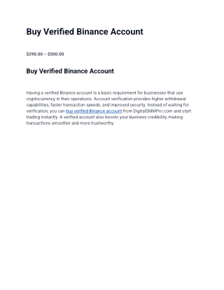 buy verified binance account
