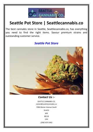 Seattle Pot Store  Seattlecannabis.co