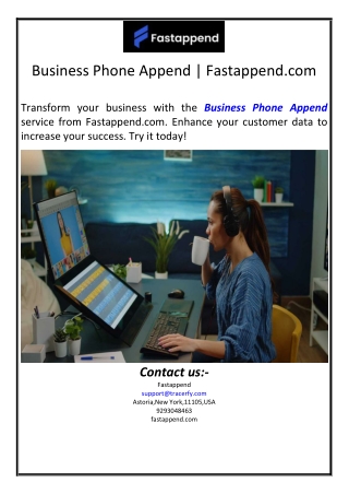 Business Phone Append | Fastappend.com