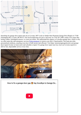 Garage Door Repair Near Me: Livonia’s Top Choice