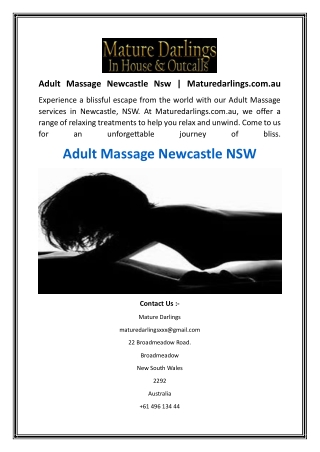 Adult Massage Newcastle Nsw  Maturedarlings.com.au