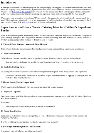 Super Snacks and Heroic Treats: Catering Ideas for Children's Superhero Parties