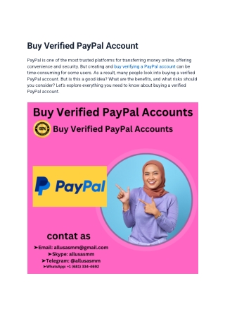 buy verified paypal account
