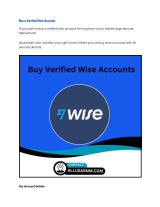 Best 8 Sites To Buy Verified Wise Accounts