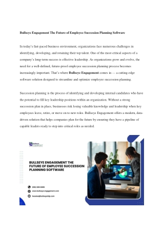 Bullseye Engagement The Future of Employee Succession Planning Software