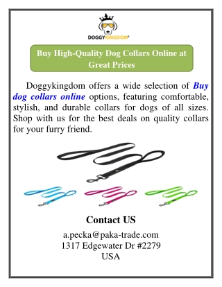 Buy High-Quality Dog Collars Online at Great Prices