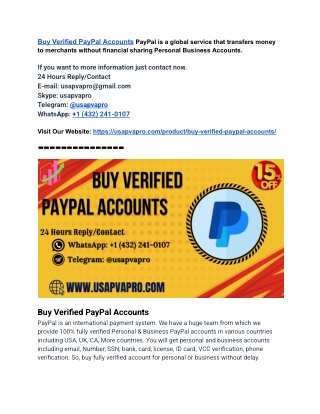 Verified PayPal Accounts for Easy International Transfers