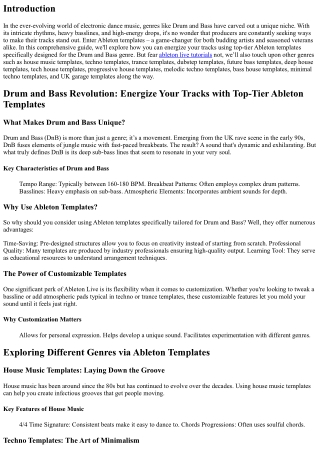Drum and Bass Revolution: Energize Your Tracks with Top-Tier Ableton Templates
