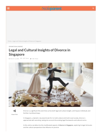 Legal and Cultural Insights of Divorce in Singapore