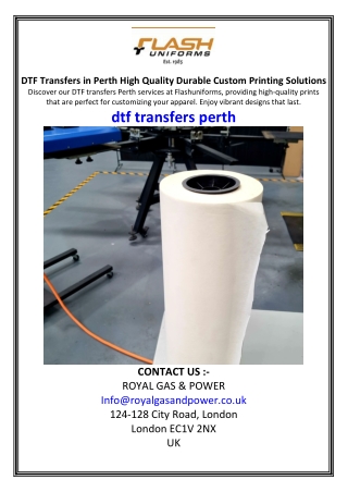 DTF Transfers in Perth High Quality Durable Custom Printing Solutions