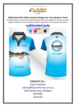 Sublimated Polo Shirts Custom Designs for Your Business Team