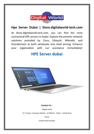 Hpe Server Dubai  Store.digitalworld-tech.com