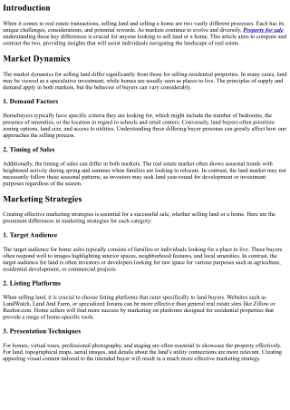 Key Differences Between Selling Land and Selling a Home