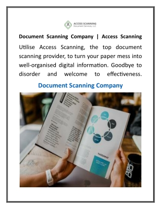 Document Scanning Company  Access Scanning