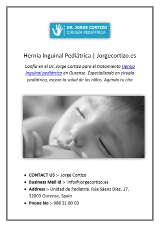 Otoplastia Pediátrica | Jorgecortizo.es
