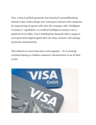 Visa Gives AI Shopping Agents ‘Intelligent Commerce’ Superpowers