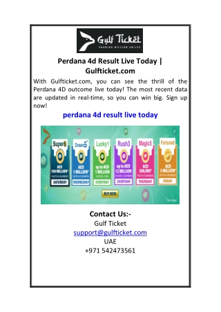 perdana 4d result live today gulfticket com with