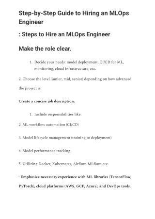 How to hire a mlops engineers