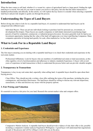 What to Look for in a Reputable Land Buyer