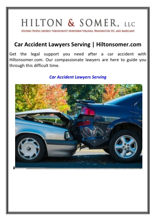 Car Accident Lawyers Serving  Hiltonsomer.com