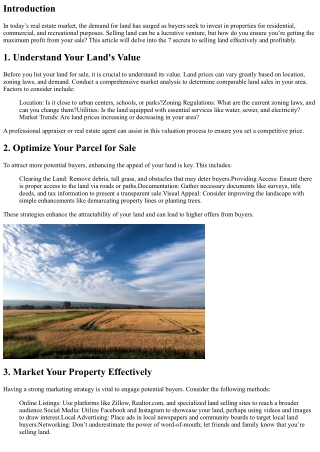 7 Secrets to Selling Land for Maximum Profit