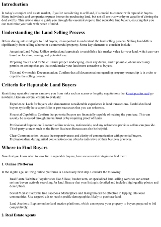 We Buy Land: How to Find Reputable Buyers