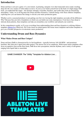 Drum and Bass Dynamics: Unleash Energy with These Ableton Templates