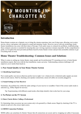 Home Theater Troubleshooting: Common Issues and Solutions