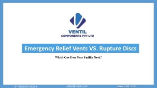 Emergency Relief Vents vs. Rupture Discs