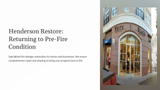 henderson restore returning to pre fire condition