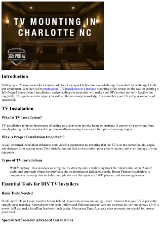 TV Setup Made Easy: Essential Tools and Equipment for DIY Installers