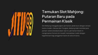 temukan slot mahjong putaran baru pada permainan