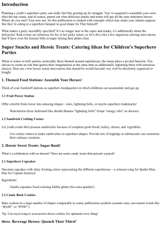 Super Snacks and Heroic Treats: Catering Ideas for Children's Superhero Parties