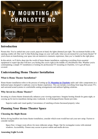 Home Theater Installation: How to Create Your Perfect Viewing Experience