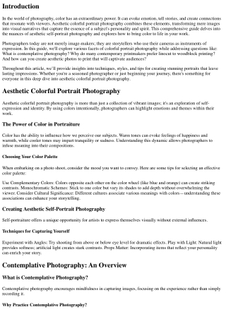 Bringing Color to Life: A Guide to Aesthetic Colorful Portrait Photography