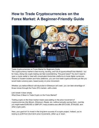 How to Trade Cryptocurrencies on the Forex Market_ A Beginner-Friendly Guide