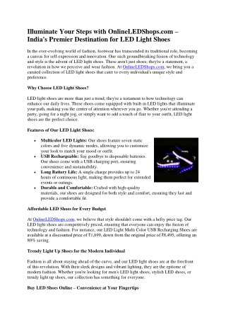 Led light shoes price