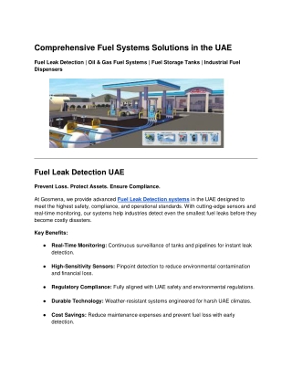 Fuel Leak Detection systems