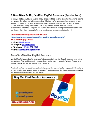 3 Best Sites To Buy Verified PayPal Accounts (Aged or New)