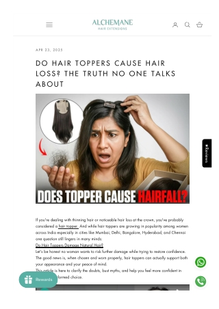 Do Hair Toppers Cause Hair Loss? The Truth No One Talks About