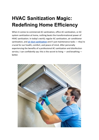 HVAC Sanitization Magic_ Redefining Home Efficiency
