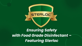 Safe & Pure: Food-Grade Disinfectant You Can Trust