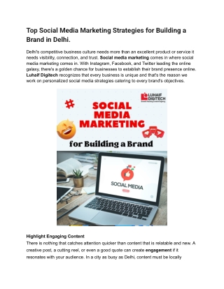 Top Social Media Marketing Strategies for Building a Brand in Delhi | Luhaif